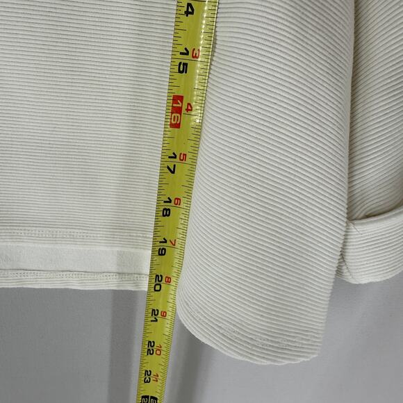 Varley Milwood Ribbed Cowl Pullover Women’s Size Large White Cropped Sweater - Picture 7 of 12